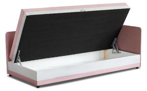 Jednolůžko s boxem Hirek 90x200 Růžový/šedý