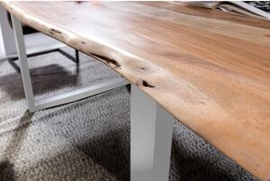 Jídelní sestava 160x85 cm stůl a dvě lavice Andrea šedé nohy