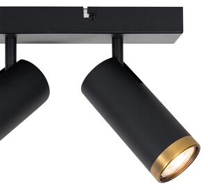 Moderní stropní bodové svítidlo černé s bronzovým 4světelným nastavitelným - Renna
