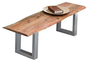 SOB NABYTEK | Dřevěná lavice 150cm z masivu šedá ocel F0S07101-85