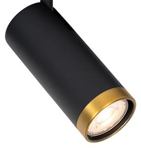 Moderní stropní bodové svítidlo černé s bronzovým 2-světelným nastavitelným - Renna