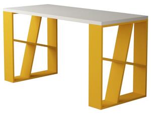 Psací stůl HONEY bílá/žlutá