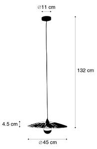 Venkovská závěsná lampa černá s provazem 45 cm - Leia