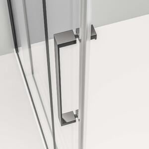 Sprchový kout s posuvnými dveřmi Soft-Close DX906 FLEX černý mat - 8 mm nano sklo - možnost volby šířky