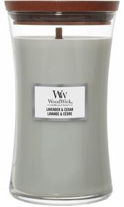 Velká vonná svíčka Woodwick, Lavender & Cedar