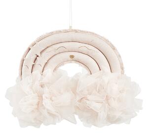 Cotton & Sweets Závěsná dekorace duha pudrově růžová 35x27x12cm