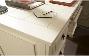 Bílý masivní psací stůl Jodpur 160x70