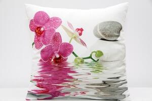 Růžová orchidej povlak na polštář s motivem feng shui 40x40 cm