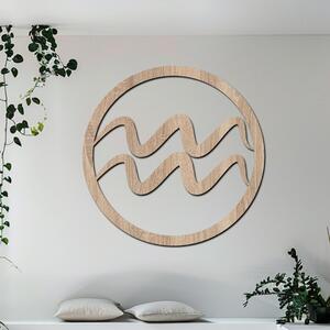 Dřevo života | Dřevěný obraz znamení zvěrokruhu Vodnář | Rozměry (cm): 20x20 | Barva: Bílá