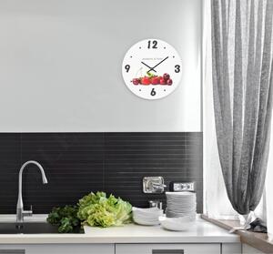 Bílé kuchyňské hodiny s ovocem