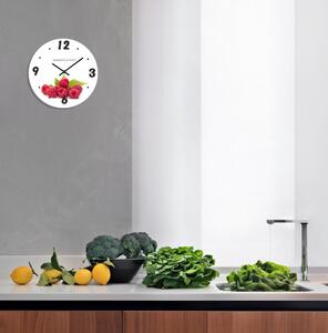 Designové kuchyňské hodiny s malinami