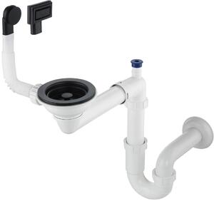 Deante Space-Saver, odpadní souprava pro 1-komorový granitový dřez, černá, DEA-ZXY_N949