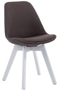 Židle Borne V2 látka, dřevené nohy bílé - Tmavě šedá