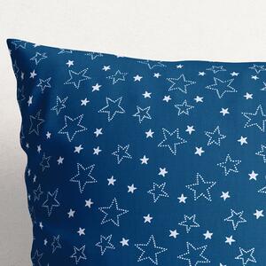 Goldea bavlněný povlak na polštář - bílé hvězdičky na modrém 40 x 60 cm