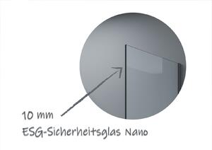 Walk-In 10mm Nano real glass EX102-2 - šedé sklo 220cm - 14mm nerezový profil - možnost volby barvy a šířky profilu