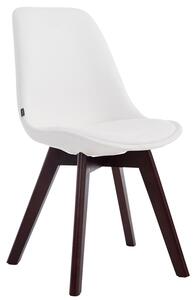 Židle Manado ~ koženka, dřevené nohy ořech - Bílá