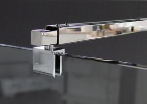 Walk-in 10mm nano sklo EX102 - čiré sklo - 1 skleněný panel a 14mm profil z nerezové oceli - možnost volby barvy a šířky profilu