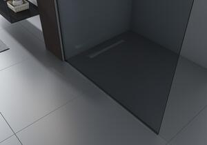 Walk-in 10mm nano sklo EX102 - čiré sklo - 2 skleněné stěny a 14mm profil z nerezové oceli - možnost volby barvy a šířky profilu