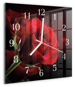 Skleněné hodiny Růže zskb-30x30-00058562