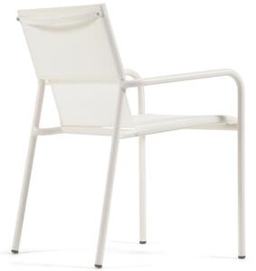 Matně bílá látková zahradní židle Kave Home Zaltana