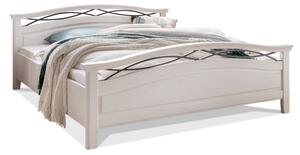 Masivní bílá postel z borovice Morana 180x200