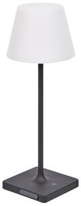 Černo bílá plastová zahradní stolní LED lampa Kave Home Aluney