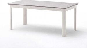 Bílý jídelní stůl s šedou deskou z borovice Malmo 140x90