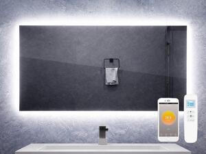 Zrcadlový infrapanel s LED osvětlením MIRROR 700W | Výhřevnost 12,5 m2 | 120x60 cm | WiFi termostat | Dálkový ovladač | Zrcadlo na šířku
