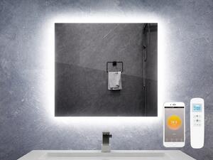 Zrcadlový infrapanel s LED osvětlením MIRROR 320W | Výhřevnost 6 m2 | 60x60 cm | WiFi termostat | Dálkový ovladač | Zrcadlo na šířku