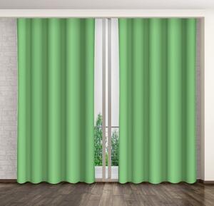 Zářivý jednobarevný závěs zelené barvy Délka: 270 cm