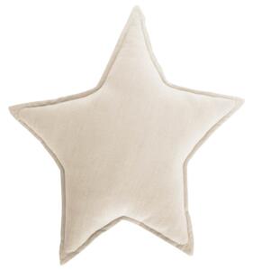 Béžový polštář Kave Home Noor ve tvaru hvězdy 44 x 30 cm