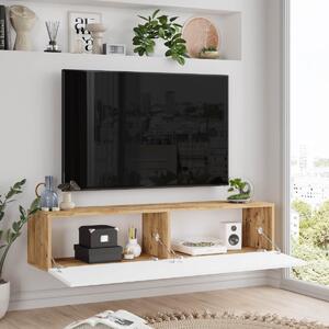 Závěsný TV stolek FREY 10, barva borovice + bílá