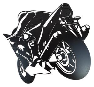 Živá Zeď Dřevěná nástěnná černá dekorace Sportovní motorka malá