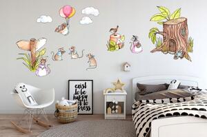 Dětská nálepka na zeď s roztomilým motivem myší rodinka 80 x 160 cm