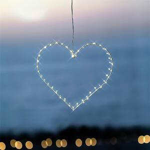 Sirius LED dekorace Liva Heart White 26cm (40 LED světel)