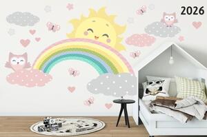 Dětská dekorační nálepka na zeď s motivem sluníčka 100 x 200 cm