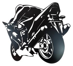 Dřevěná nástěnná dekorace Sportovní motorka černá