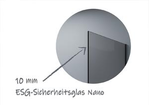 Walk-in 10mm nano sklo EX102 - šedé sklo - 1 skleněná deska a 14mm profil z nerezové oceli - možnost výběru barvy a šířky profilu