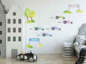 Kvalitní nálepka na zeď pro kluky do dětského pokoje formule 80 x 160 cm
