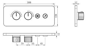 Termostatická podomítková sprchová baterie NT7646 Černá matná pro 2 spotřebiče - včetně podomítkového tělesa