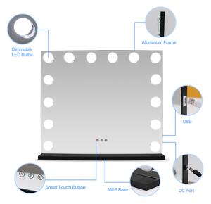 Hollywood vanity mirror Light mirror E650 incl. 14 LEDs - colour selectable