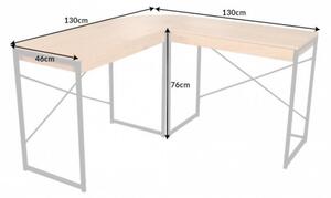 (3485) STUDIO rohový psací stůl dubový vzhled 130cm