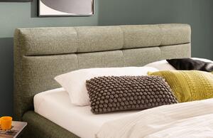 Zelená látková dvoulůžková postel Meise Möbel Lotte 160 x 200 cm s úložným prostorem
