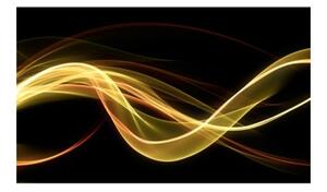 Fototapeta - Žlutá tvar vlny plovoucí ve tmě