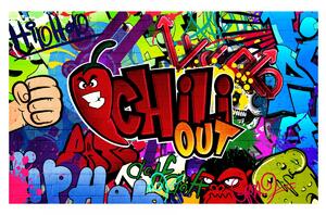 Tapeta graffiti chili out + lepidlo ZDARMA Velikost (šířka x výška): 200x140 cm
