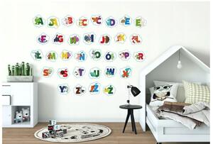 Nálepka na zeď barevná abeceda 50 x 100 cm