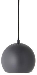 Tmavě šedé matné kovové závěsné světlo Frandsen Ball 18 cm