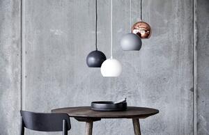 Světle šedé matné kovové závěsné světlo Frandsen Ball 18 cm