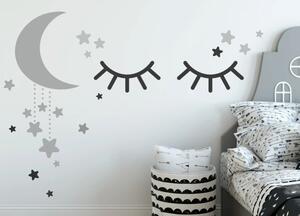 Krásná šedá černá nálepka na zeď spánek 60 x 120 cm