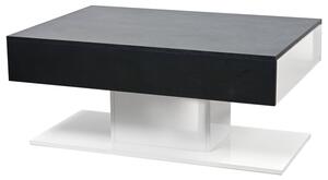 Konferenční stolek QUADRO dub černý/bílá